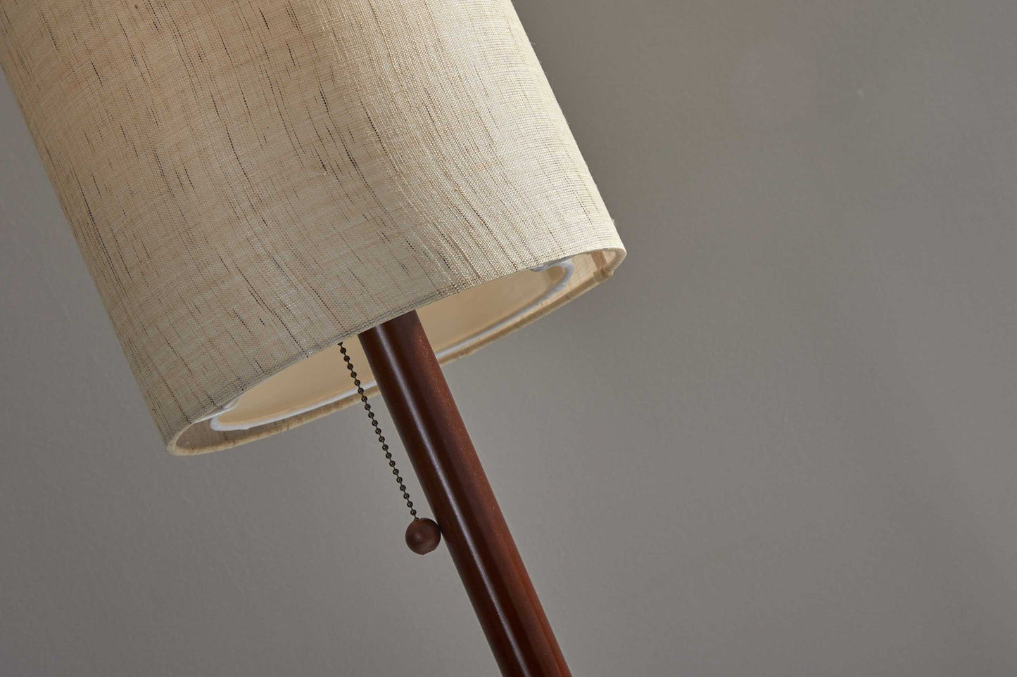 WaldenGlow 60" Walnut Floor Lamp with Double-Cylinder Fabric Shade