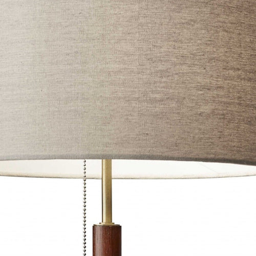 BrassRoot 26.25" Walnut & Antique Brass Mid-Century Table Lamp