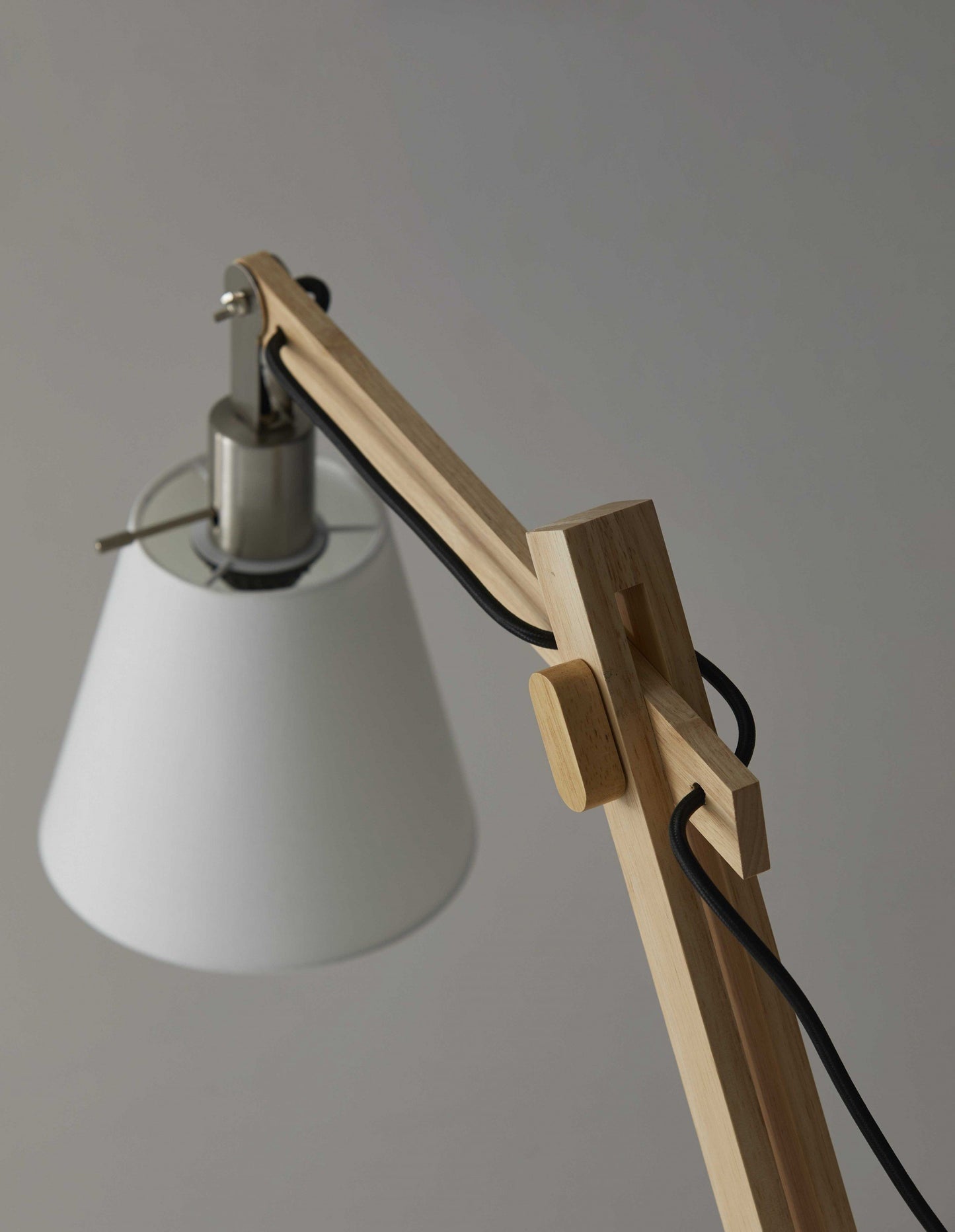 TimberAngle ~ Adjustable Wood & Steel Table Lamp