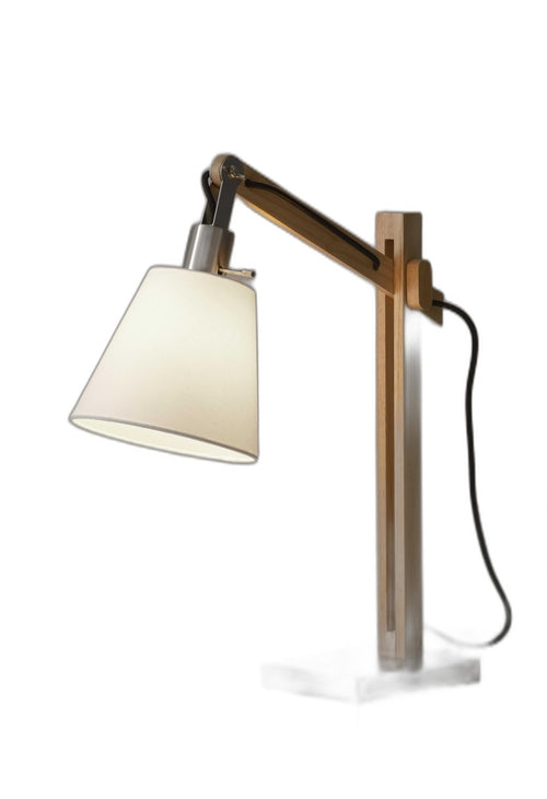 TimberAngle ~ Adjustable Wood & Steel Table Lamp