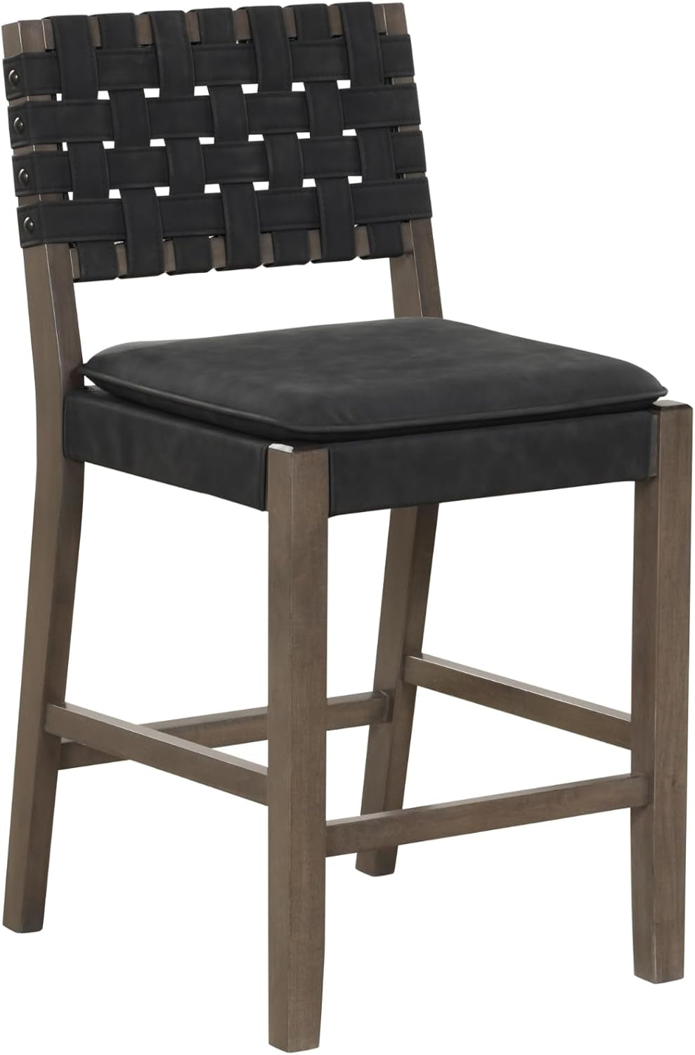 Cohen 26" Mid-Century Leather Bar Stool with Footrest