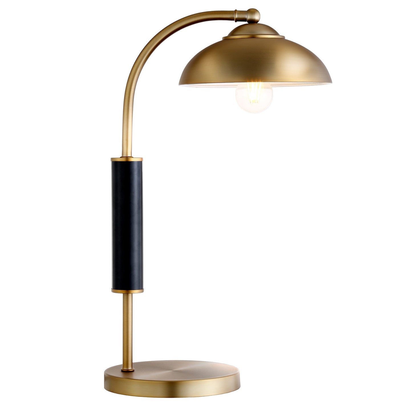 AuroraDesk 24" Gold & Black Dome Desk Lamp