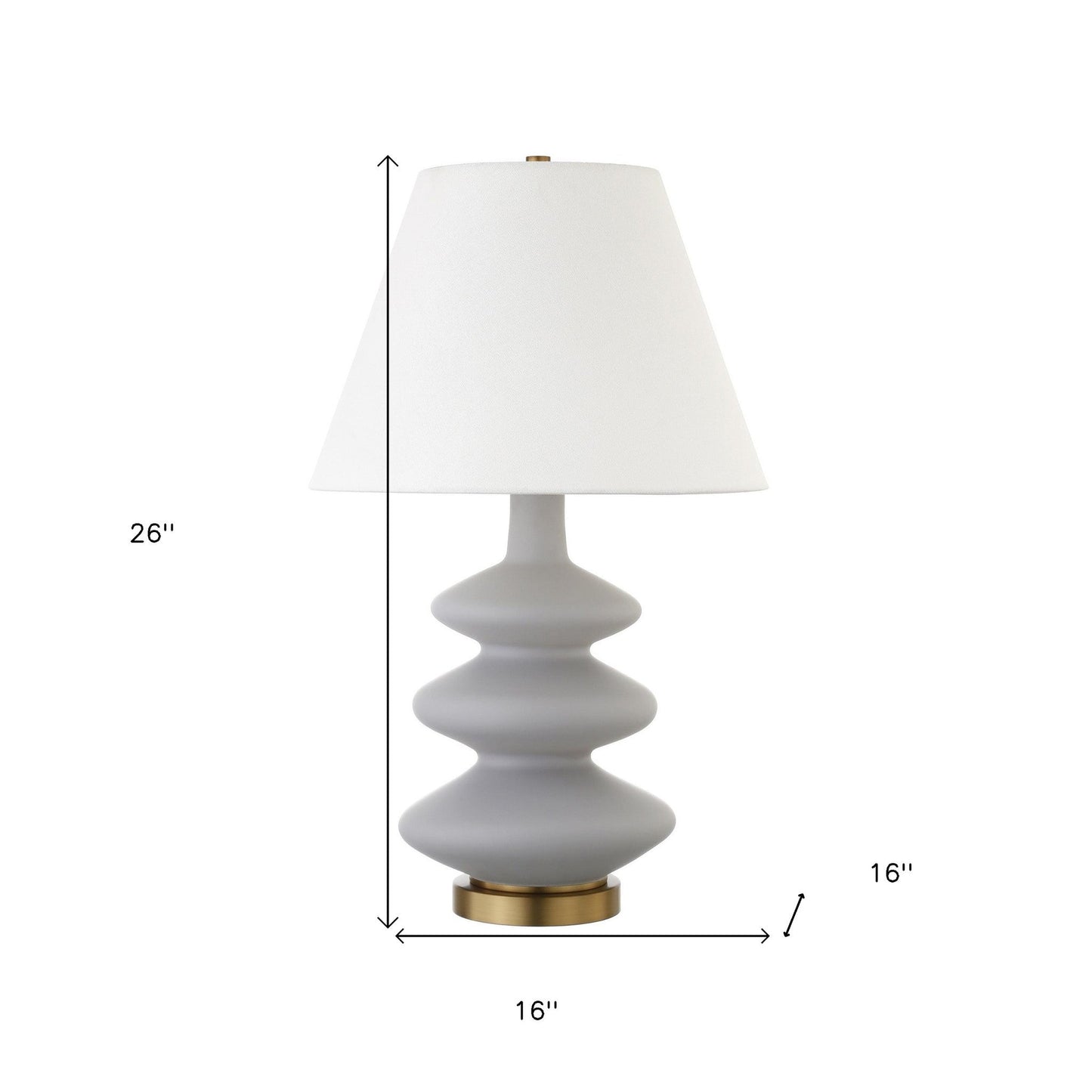 The Aurelia Lamp – 26” Gray & Gold Gourd with Empire Shade