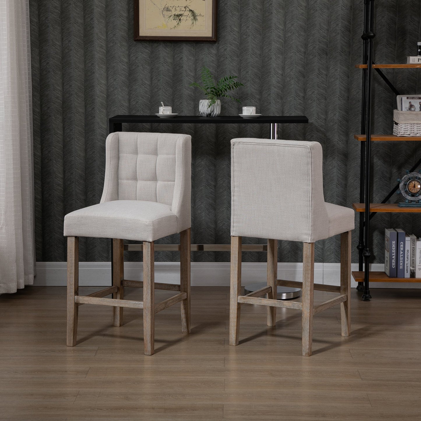 ModTuff 37" Tufted Upholstered Counter Stools – Set of 2