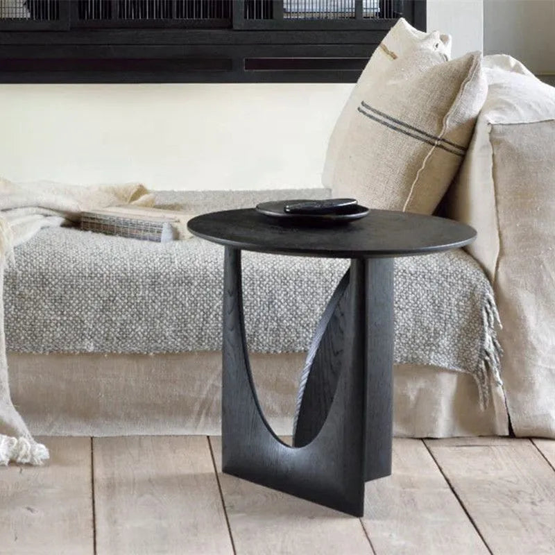 Modern Round Wooden Coffee Table – Minimalist European & American Style