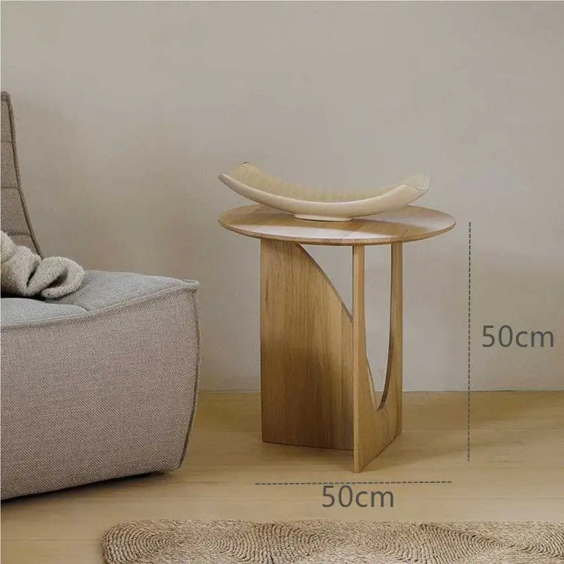 Modern Round Wooden Coffee Table – Minimalist European & American Style