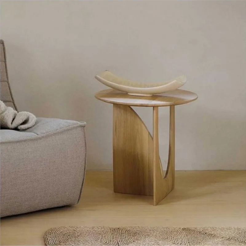 Modern Round Wooden Coffee Table – Minimalist European & American Style