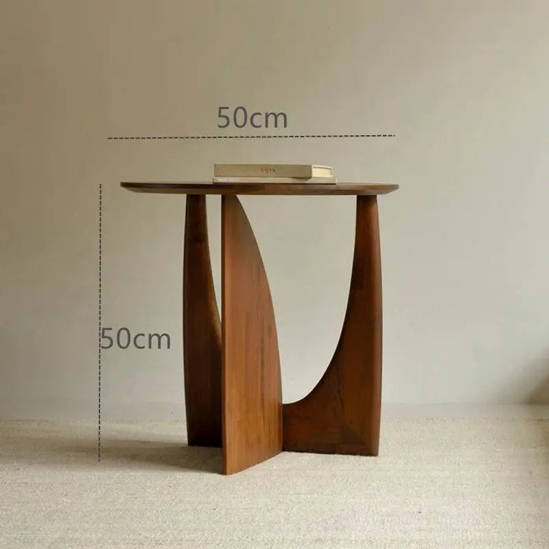 Modern Round Wooden Coffee Table – Minimalist European & American Style