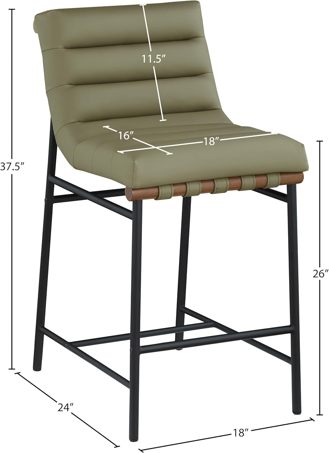 Verde 26" Vegan Leather Counter Stool