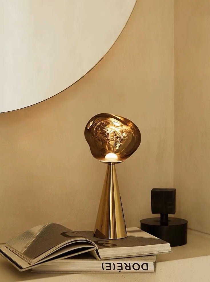 LumoDrop Dimmable Portable Modern Table Lamp – Sculptural Glow, Rechargeable Convenience