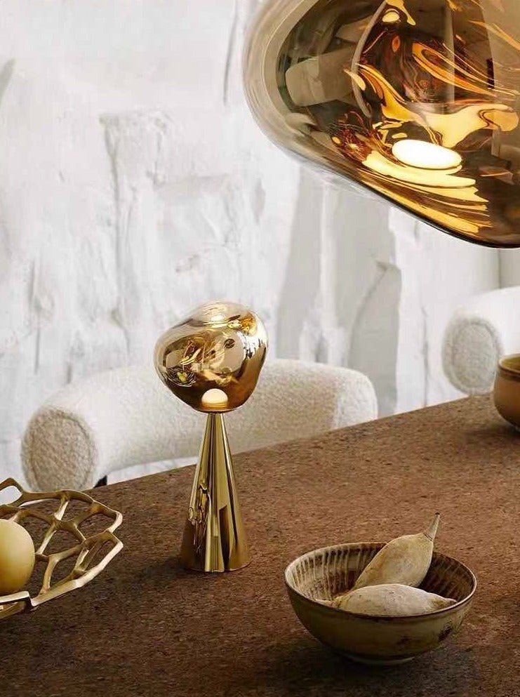 LumoDrop Dimmable Portable Modern Table Lamp – Sculptural Glow, Rechargeable Convenience