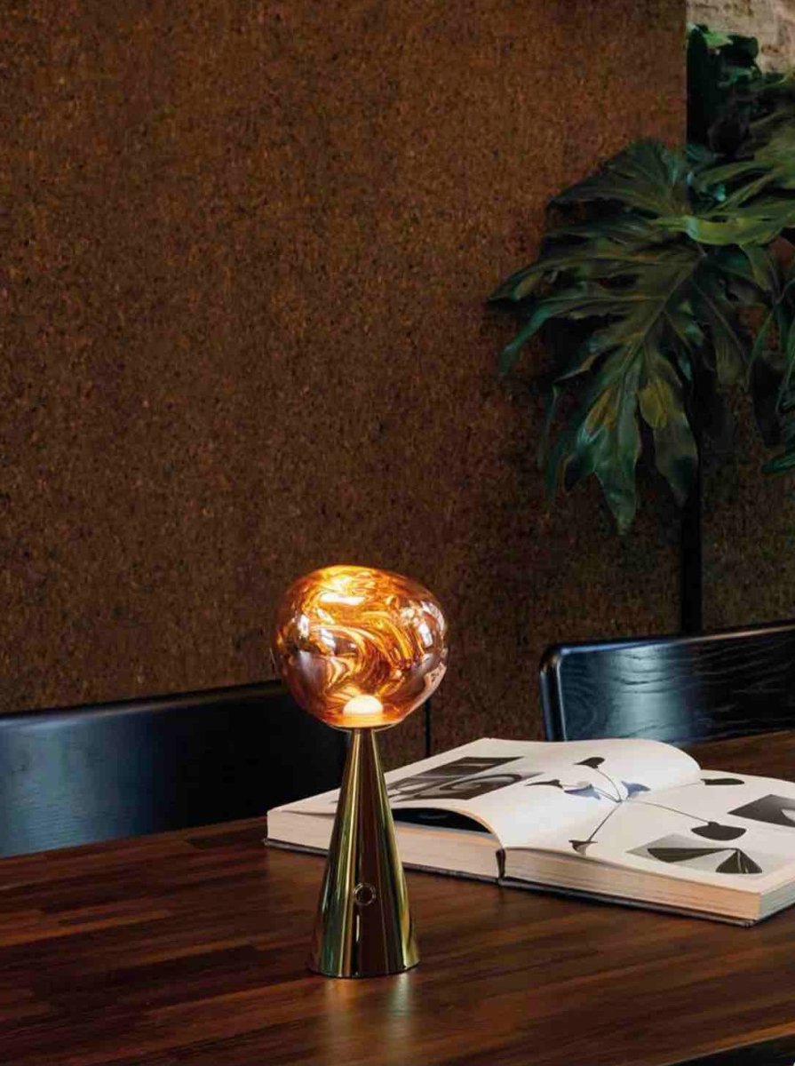 LumoDrop Dimmable Portable Modern Table Lamp – Sculptural Glow, Rechargeable Convenience