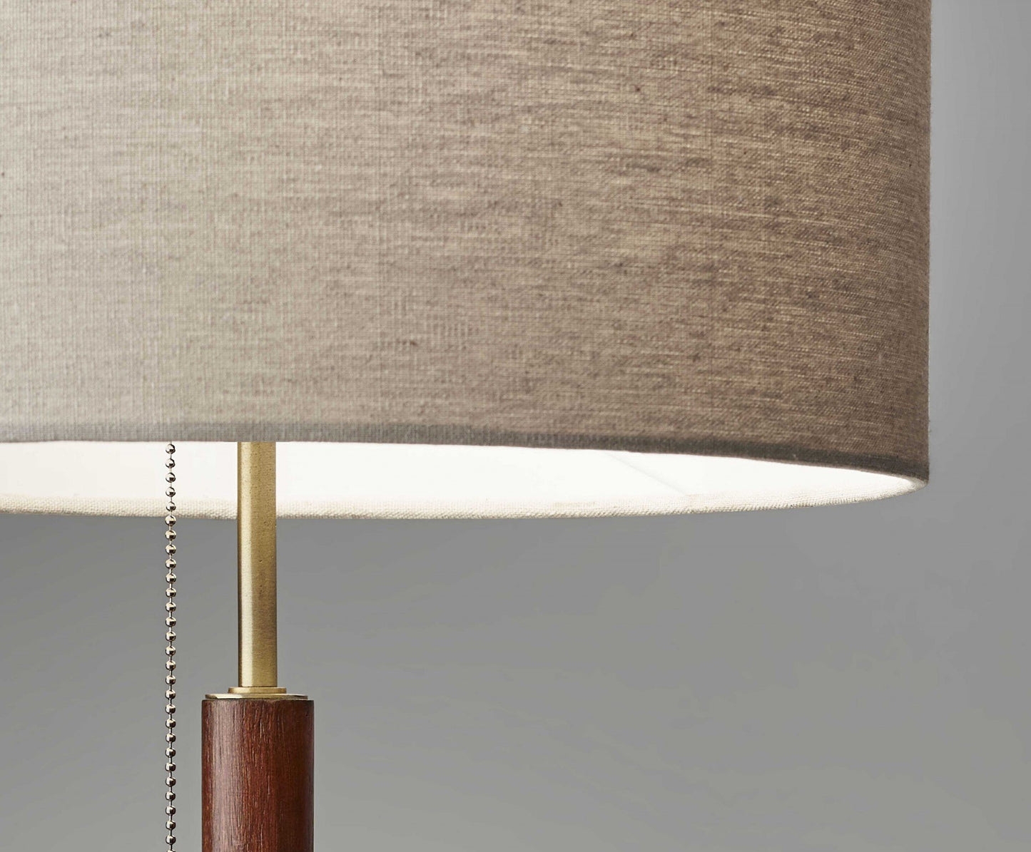 BrassRoot 26.25" Walnut & Antique Brass Mid-Century Table Lamp