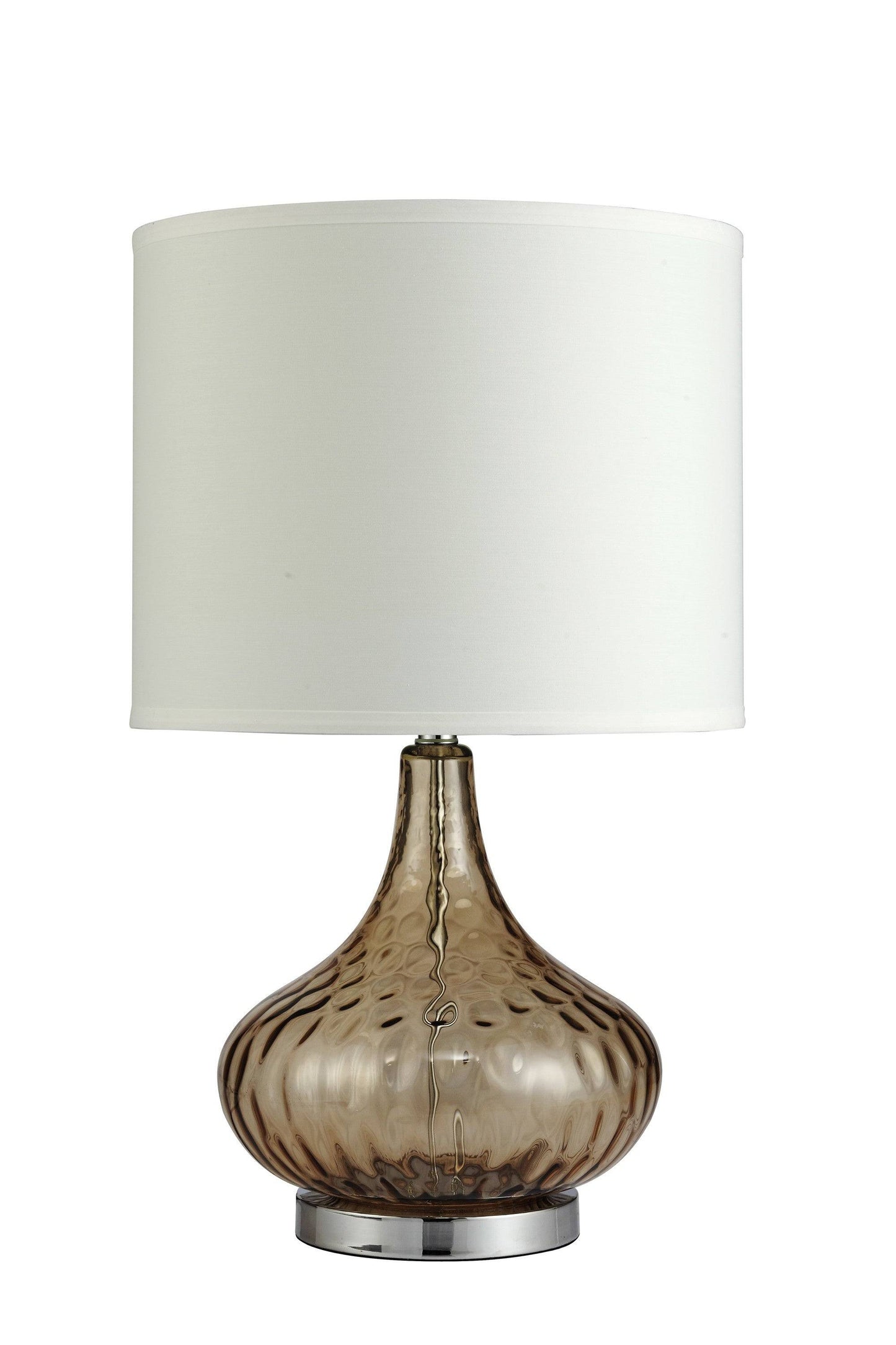 AmberGlow 24.5" Brown Textured Glass Table Lamp
