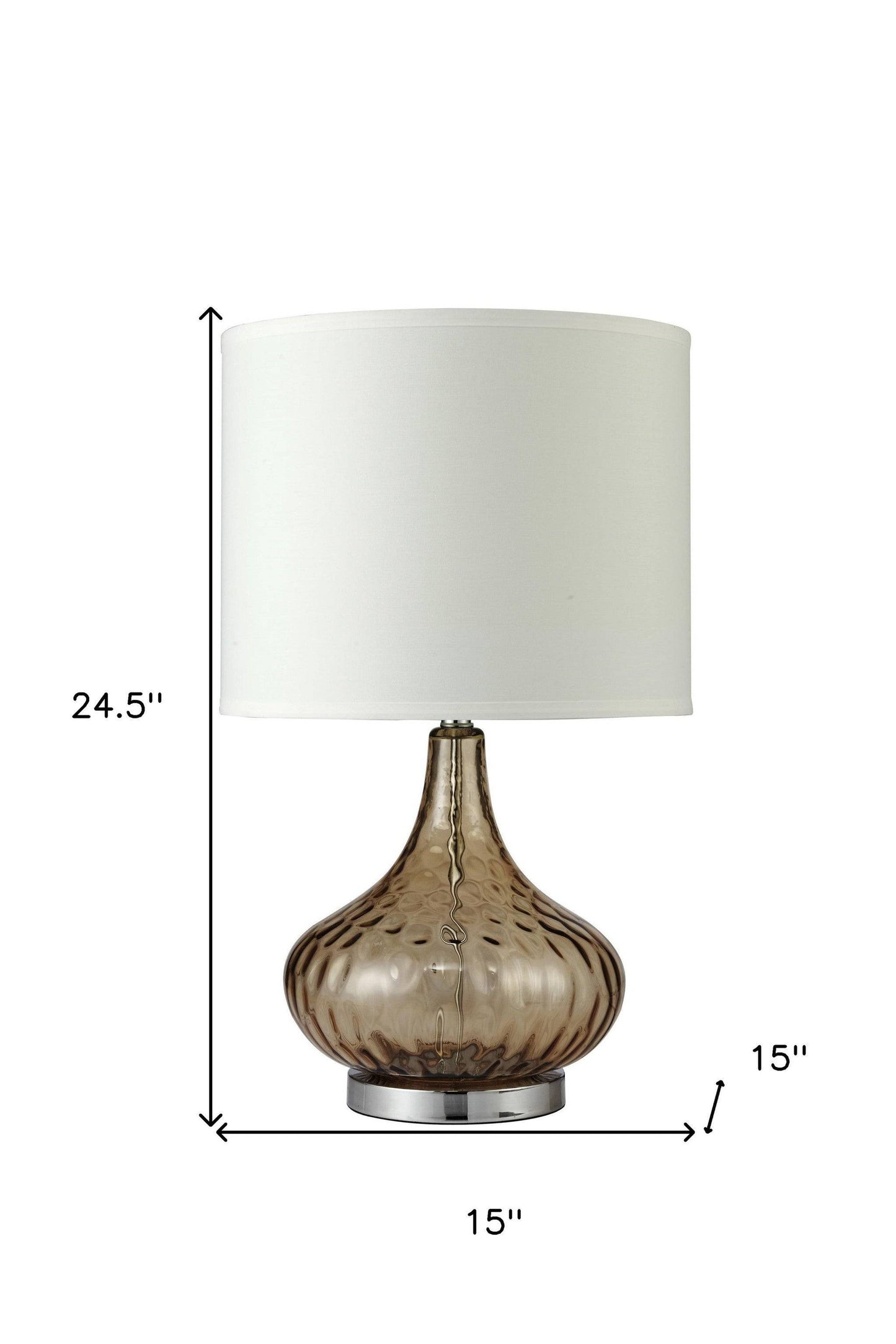 AmberGlow 24.5" Brown Textured Glass Table Lamp