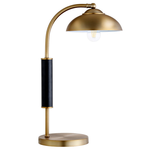 AuroraDesk 24" Gold & Black Dome Desk Lamp
