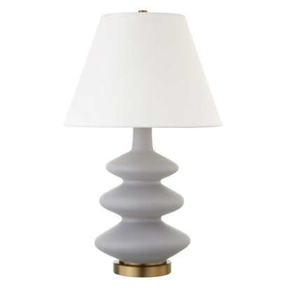 The Aurelia Lamp – 26” Gray & Gold Gourd with Empire Shade