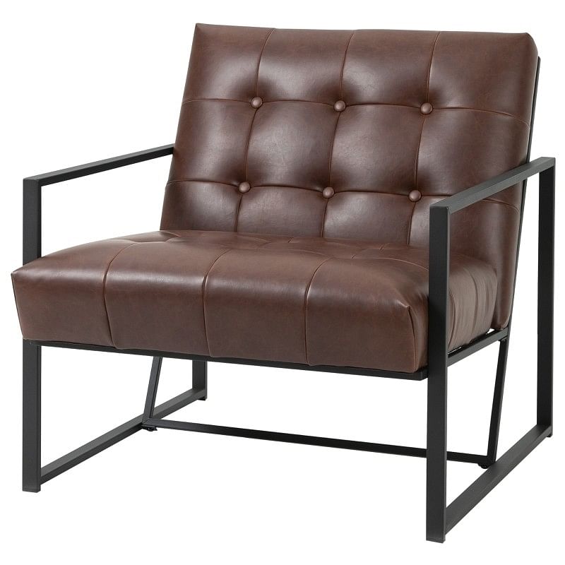 ModIron Retro Tufted Faux Leather Accent Chair – 30.75"