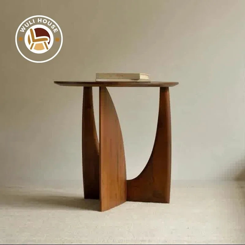 Modern Round Wooden Coffee Table – Minimalist European & American Style