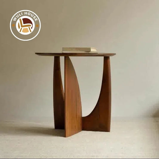 Modern Round Wooden Coffee Table – Minimalist European & American Style