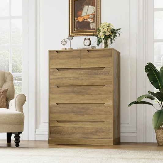 6-Drawer Tall Dresser – Minimalist Modern Storage Cabinet