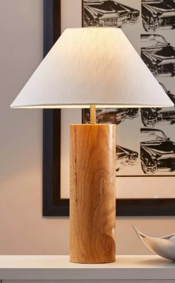 HavenCone 26" Natural Solid Wood Table Lamp