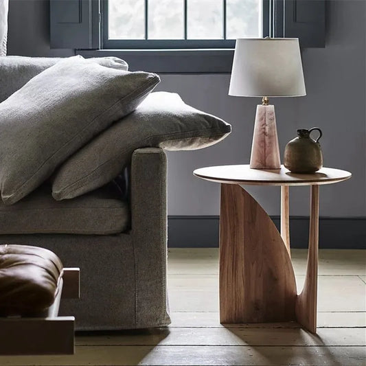 Modern Round Wooden Coffee Table – Minimalist European & American Style