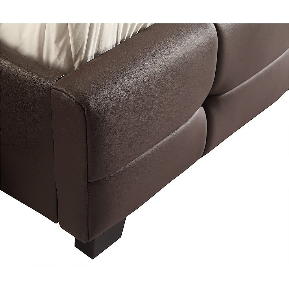 Double Deluxe Brown PU Leather Bed Frame (Double)