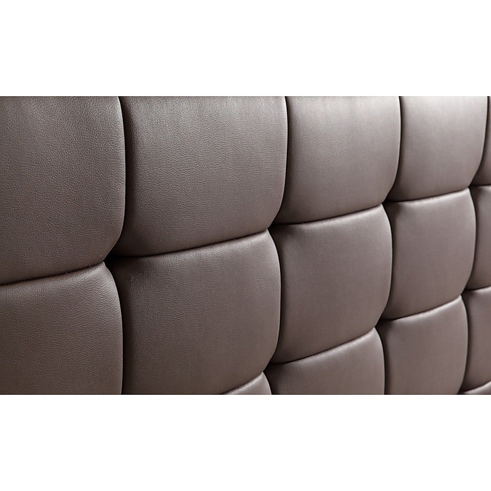Double Deluxe Brown PU Leather Bed Frame (Double)